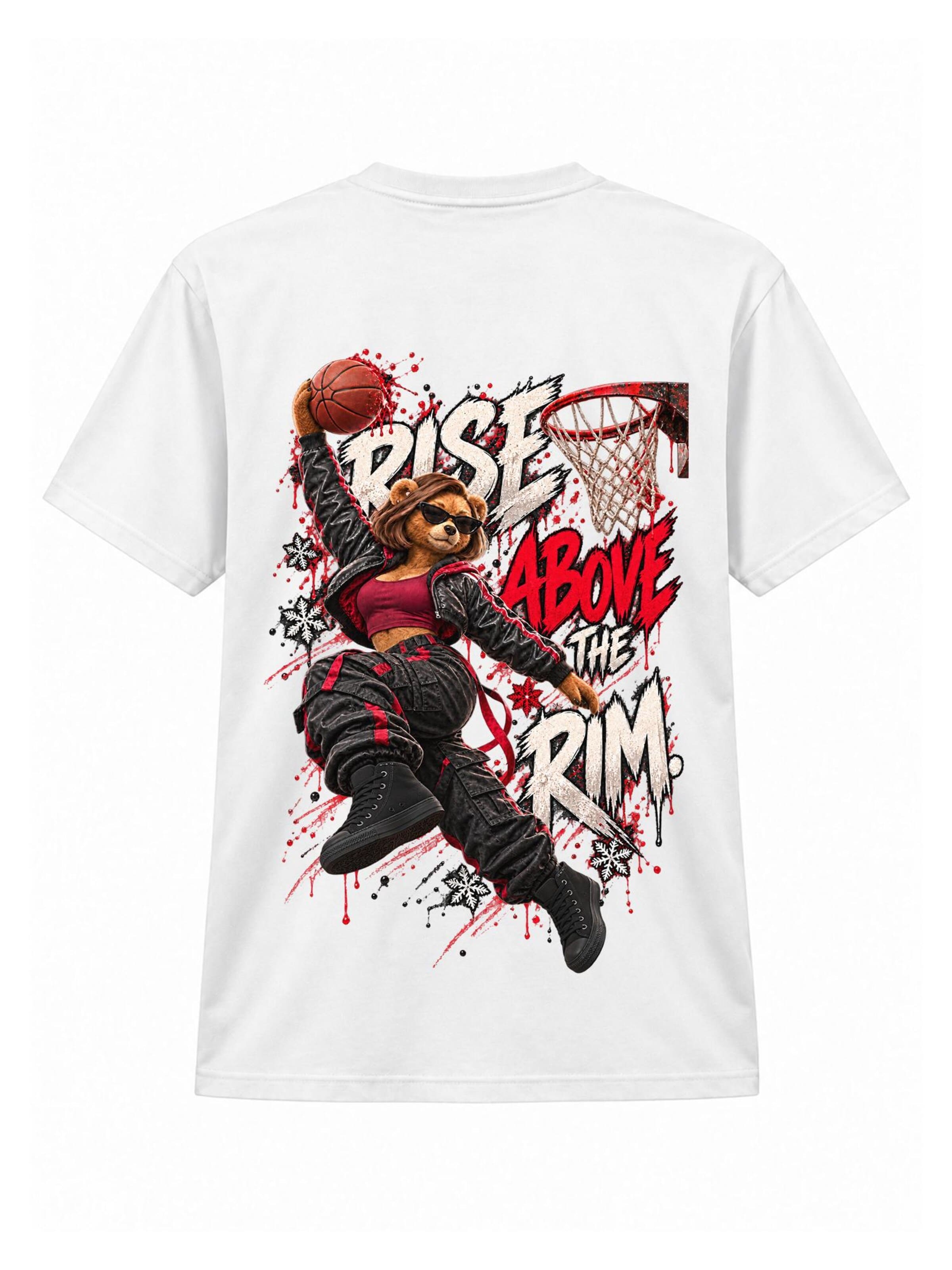 LUNØIR Studio Tričko 'BOSS Femme Basketball High Rise' – bílá: přední strana