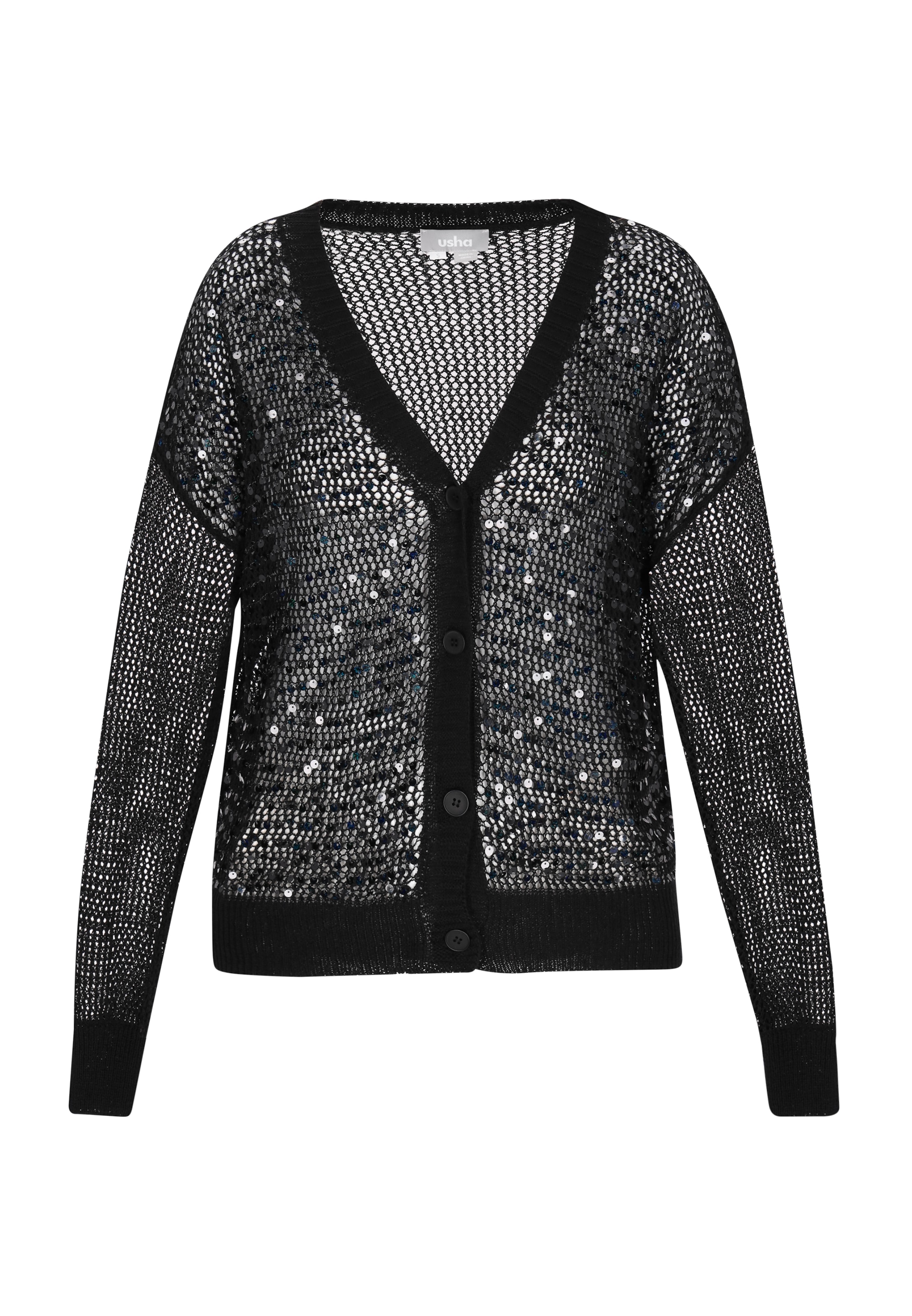 Usha Pletena jopa | črna barva: sprednja stran