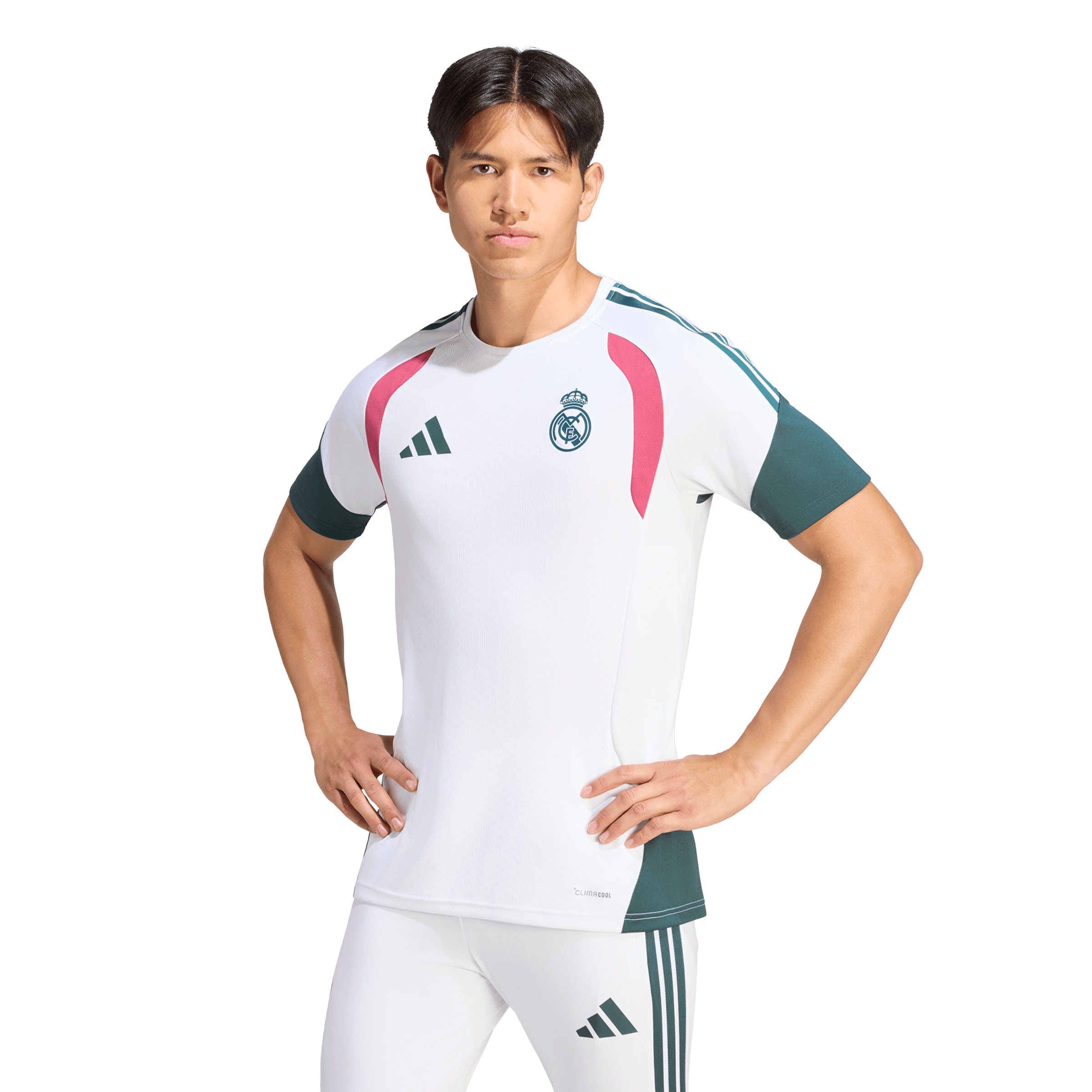 ADIDAS PERFORMANCE Λειτουργικό μπλουζάκι 'REAL EU TR' σε λευκό: μπροστά