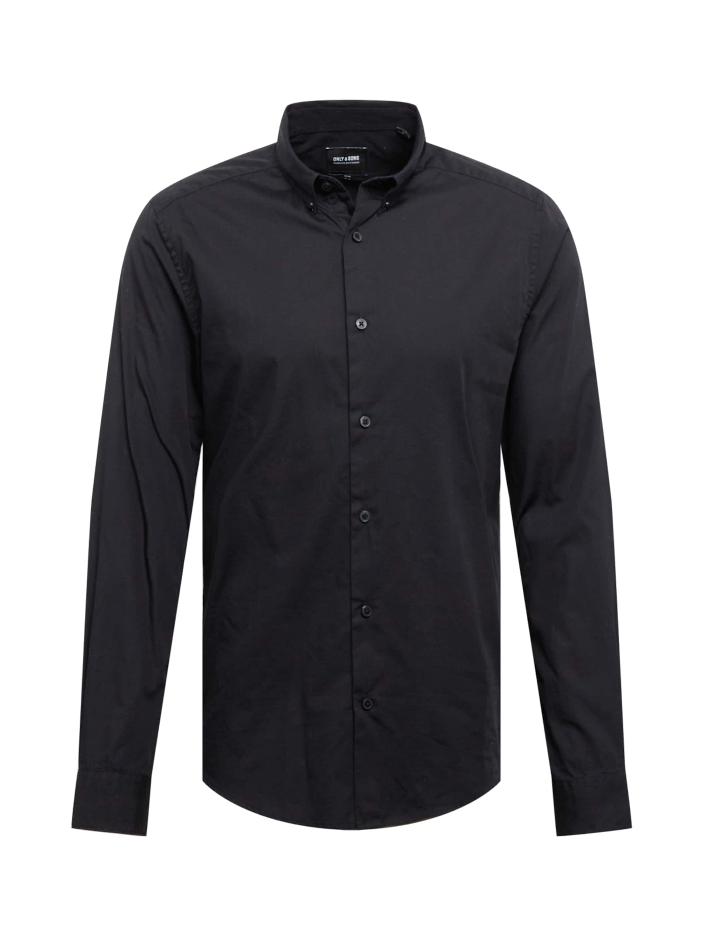 Only & Sons Slim fit Πουκάμισο σε μαύρο: μπροστά