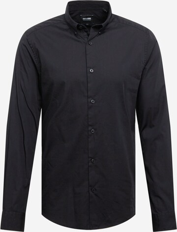 Only & Sons Button Up Shirt 'Poplin' in Black: front