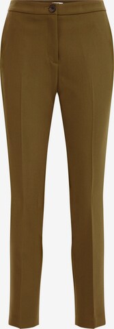 WE Fashion Tapered Chino Pants in Green: front