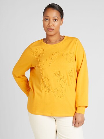 ONLY Carmakoma - Sweatshirt 'KUVI' em laranja: frente