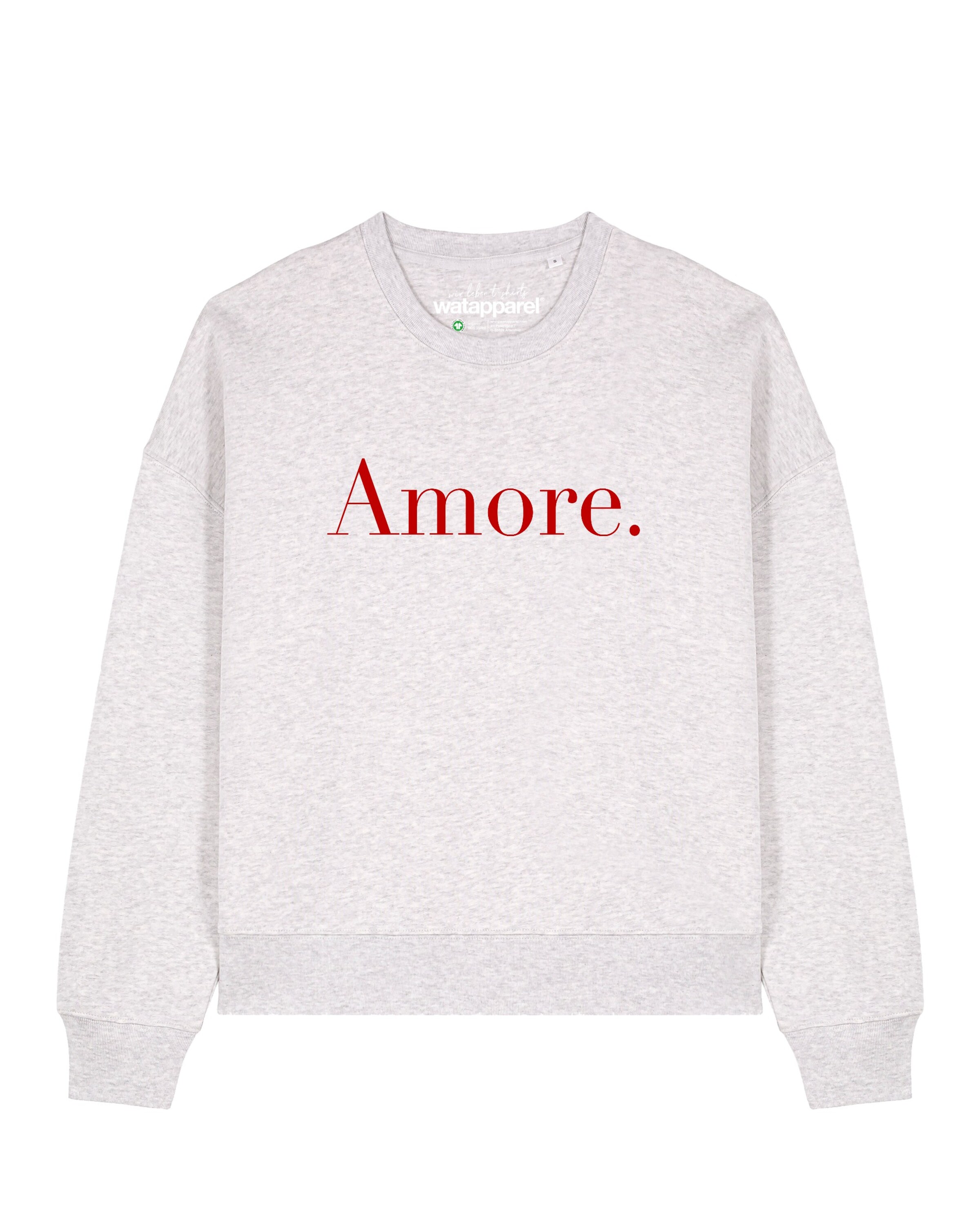 Watapparel Sweatshirt 'Amore' in Grau: Vorderseite