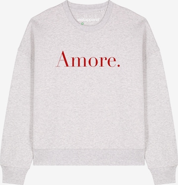 Watapparel Sweatshirt 'Amore' in Grau: Vorderseite
