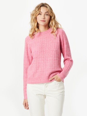 PIECES Sweter 'NOVA' w kolorze różowy: przód