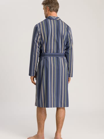 Hanro Long Bathrobe ' Night & Day ' in Blue