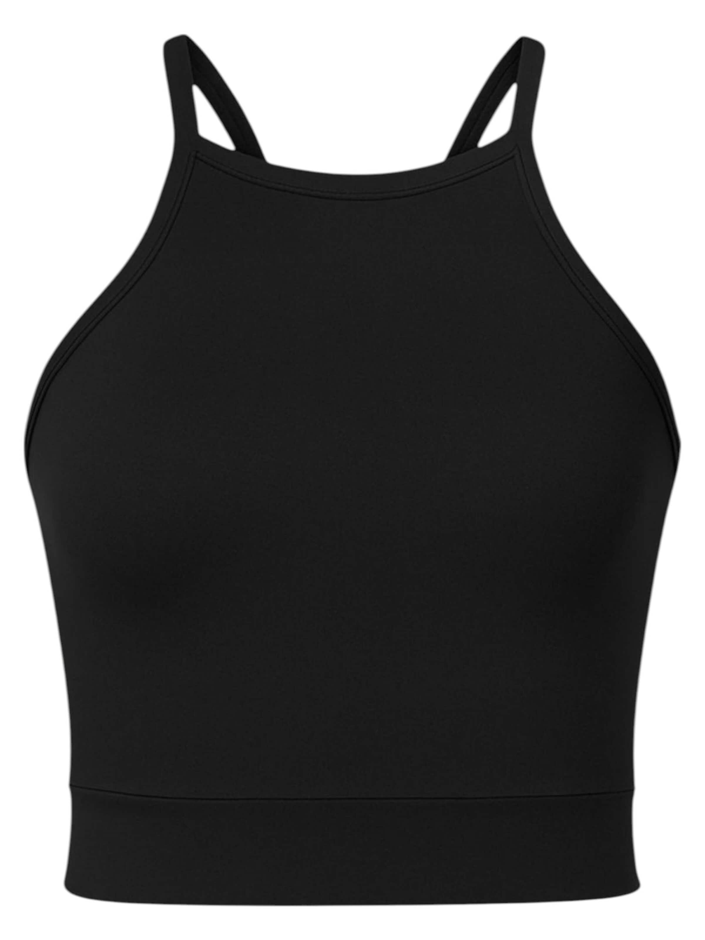 Top 'RACERFIT' di fashionshowcase in nero: frontale