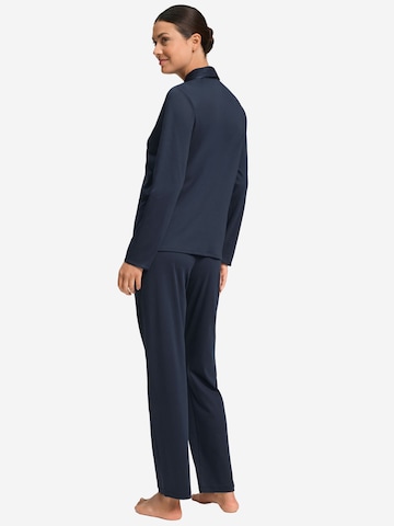 Hanro Pyjama ' Cotton Silk ' in Blauw