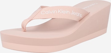 Calvin Klein Jeans T-Bar Sandals in Pink: front