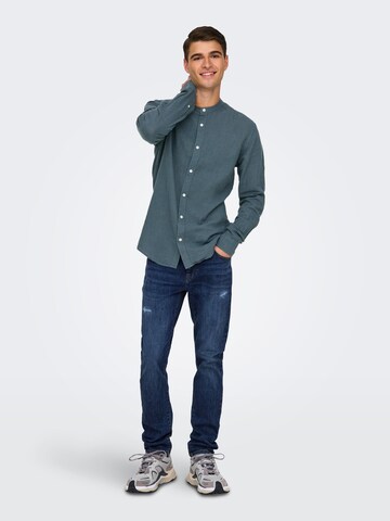 Only & Sons Slim fit Πουκάμισο 'CAIDEN' σε μπλε