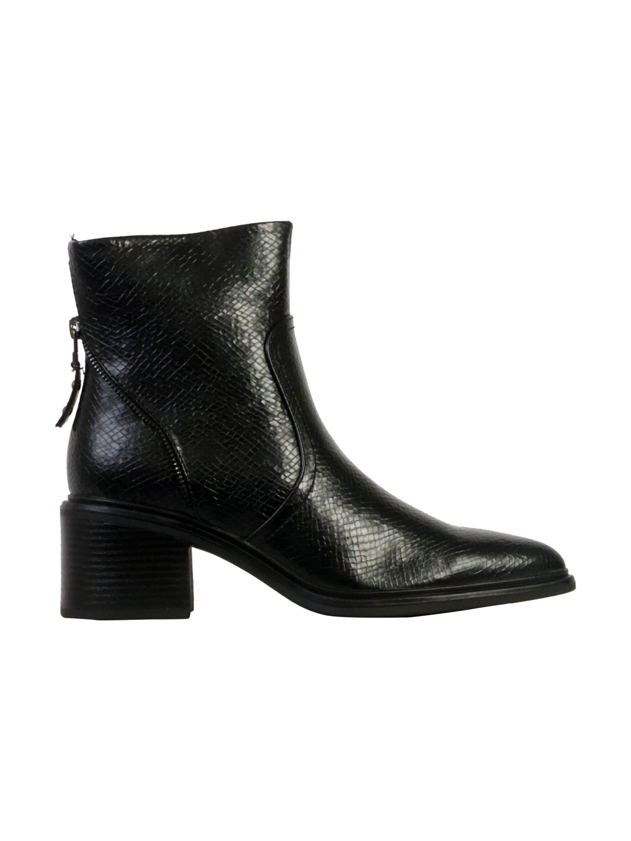 Super Mode Botki po kostki 'Supermodische Stiefeletten mit Reißverschluss' w kolorze czarny