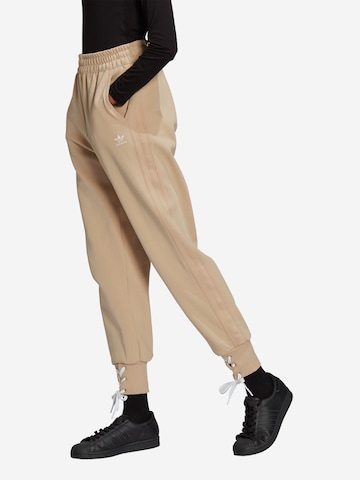 ADIDAS ORIGINALS Tapered Pants 'Always Original Laced Cuff' in Beige: front
