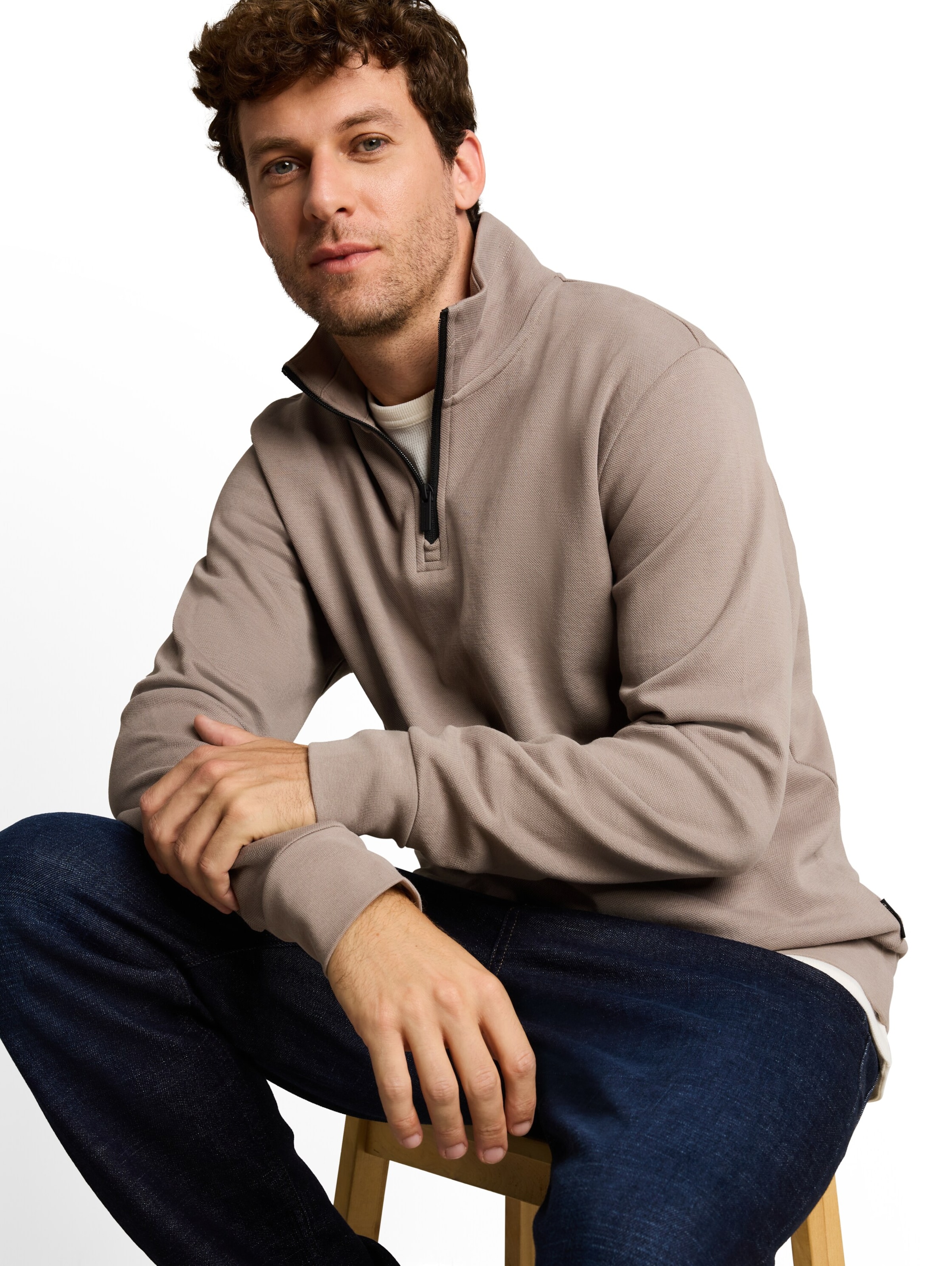 TOM TAILOR Sweatshirt in Brown