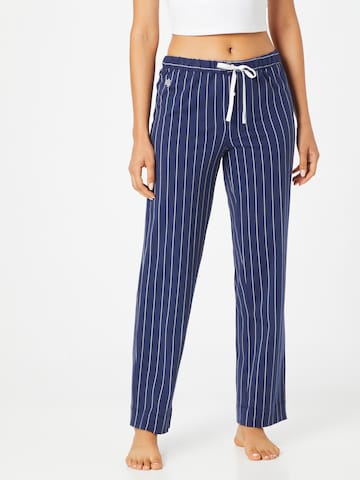 Lauren Ralph Lauren - Regular Calças de pijama em azul: frente