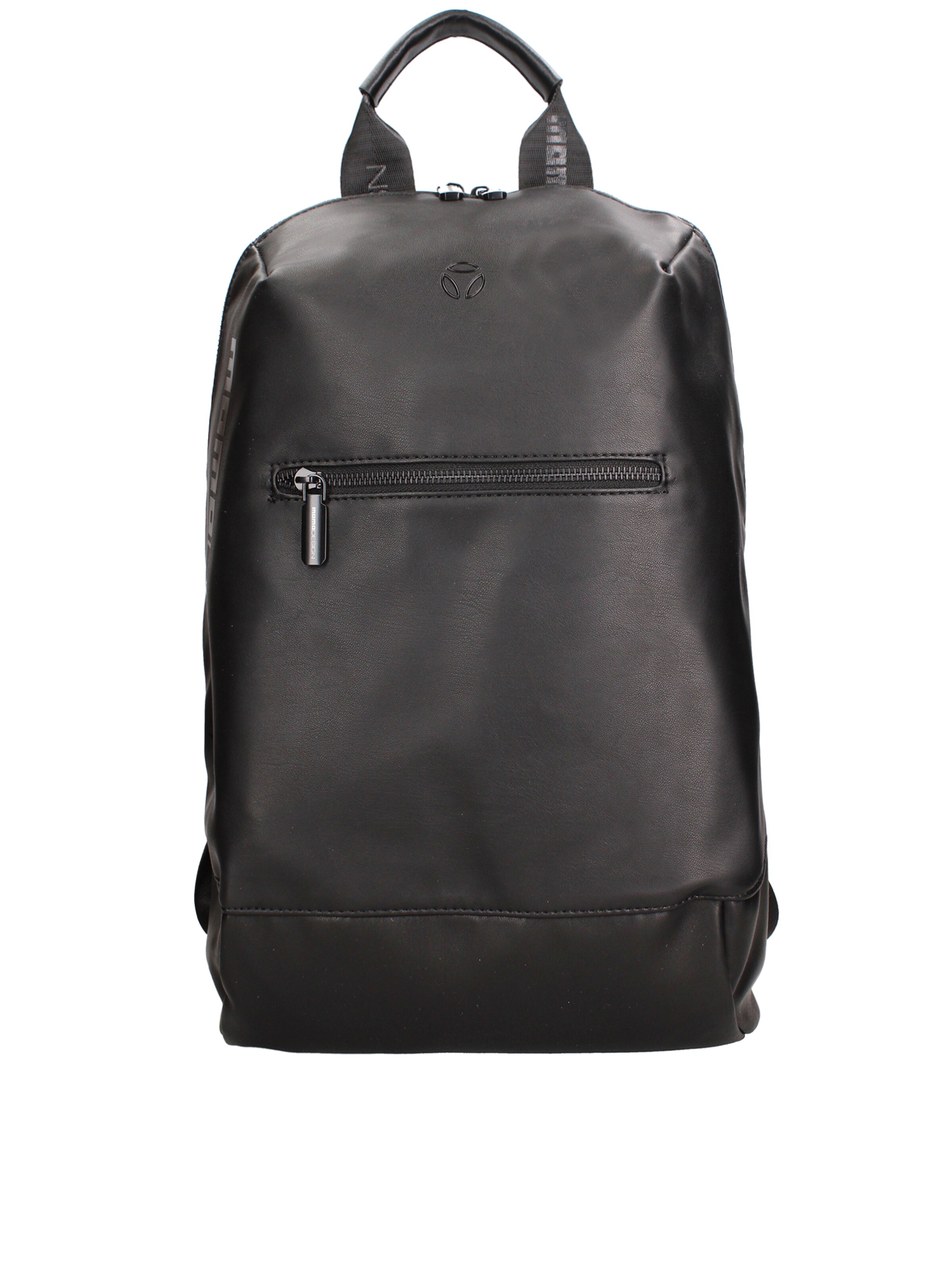 Zaino 'Zaino Uomo Poliuretanica Chiusura Zip Tasche Manico PVC 40x25x15cm' di Momo Design in nero: frontale
