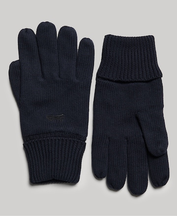 Superdry Full Finger Gloves in Blue: front