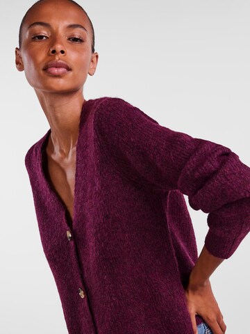 PIECES Knit Cardigan 'Ellen' in Purple