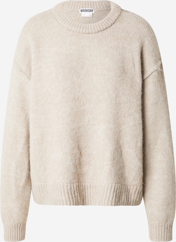 WEEKDAY Свитер 'Funda' в Бежевый: спереди
