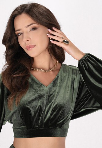 Camicia da donna di faina in verde