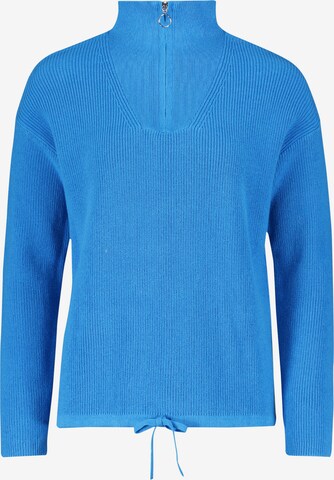 Cartoon Basic-Strickpullover mit Stehkragen in Blau: predná strana