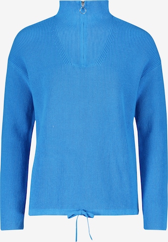 Cartoon Basic-Strickpullover mit Stehkragen in Blau: predná strana