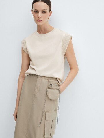 MANGO Shirt 'MARIA' in Beige: voorkant