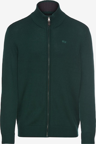 Man's World Knit Cardigan in Green: front