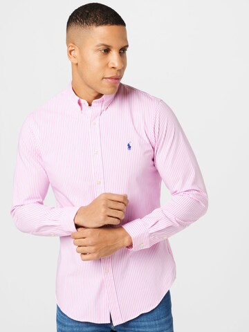 Polo Ralph Lauren Slim fit Button Up Shirt in Pink: front