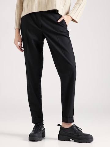 GERRY WEBER Normální Kalhoty se sklady v pase – černá: přední strana