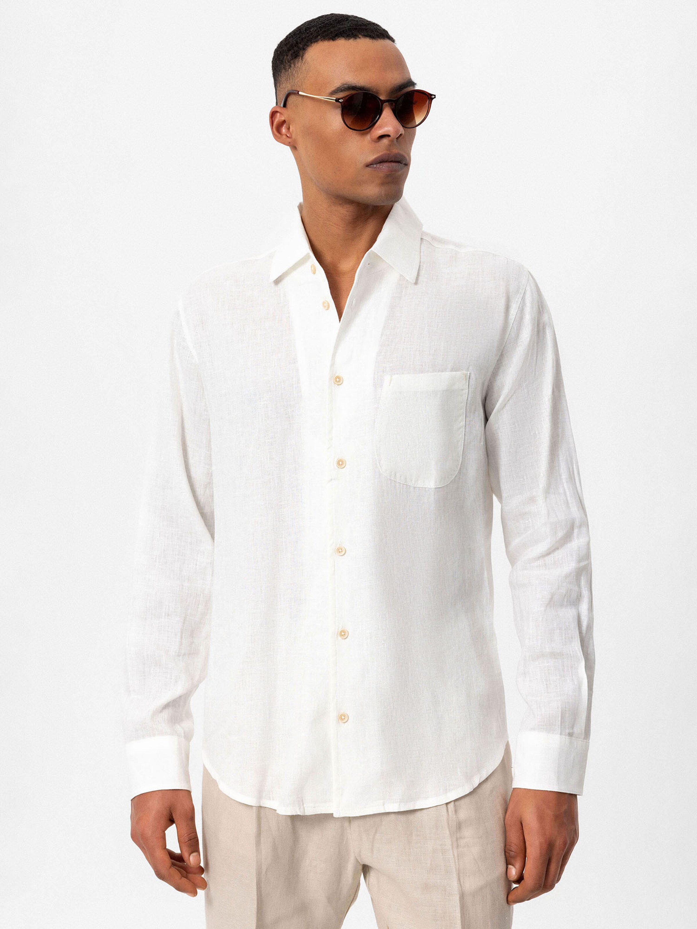 Antioch Slim fit Button Up Shirt in White: front