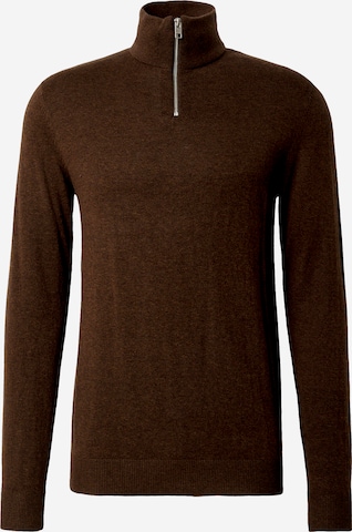 JACK & JONES Свитер 'JJEEmil' в Коричневый: спереди