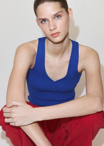 MANGO Gebreide top 'LANITA' in Blauw