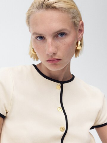 MANGO Gebreid vest 'PORTBI' in Beige