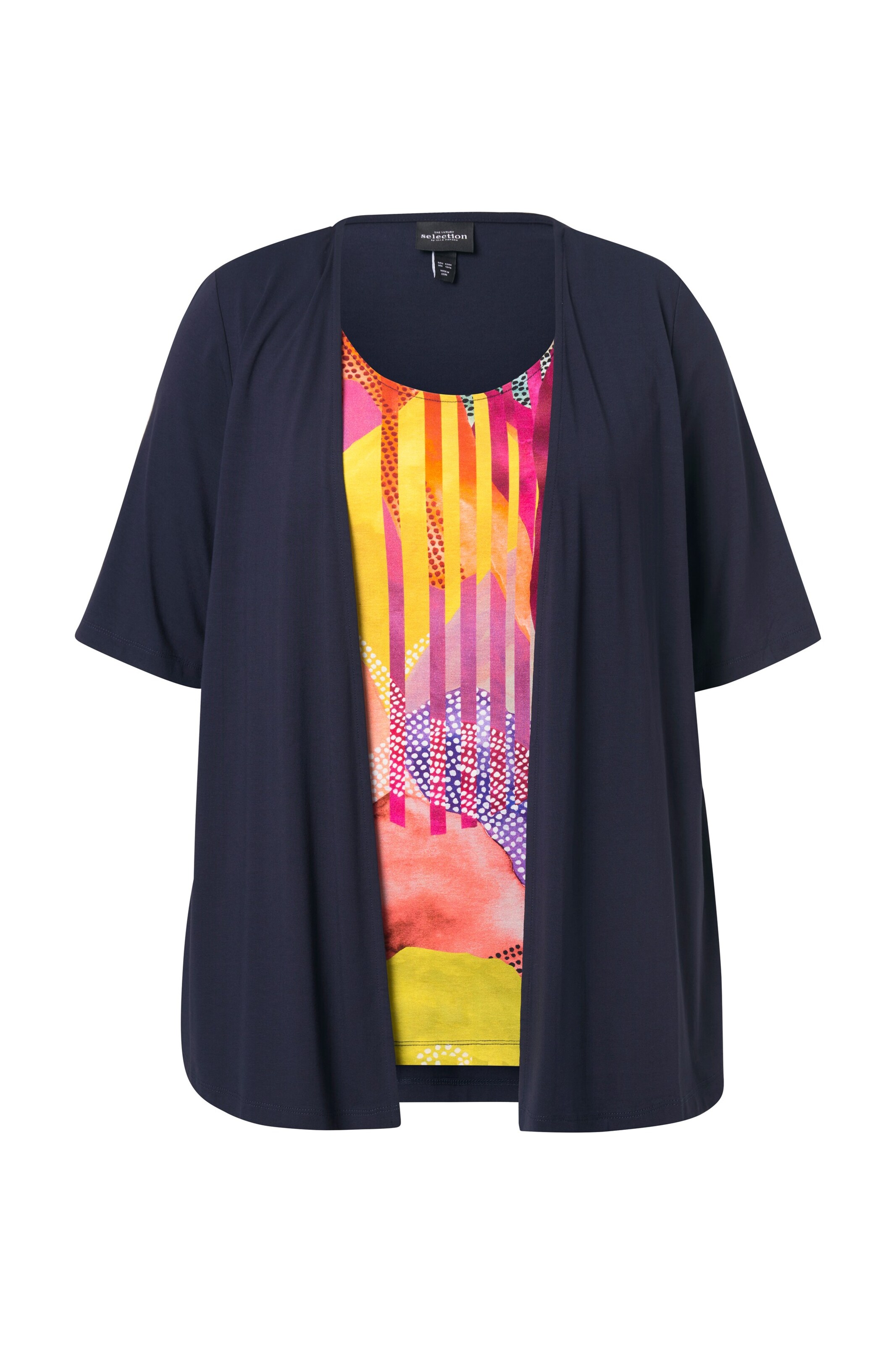 T-shirt Ulla Popken en bleu : devant