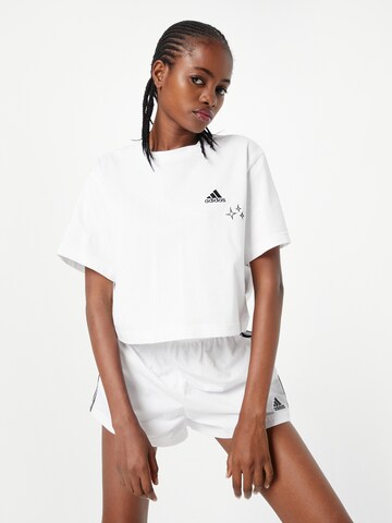 ADIDAS SPORTSWEAR Functioneel shirt 'Scribble Embroidery ' in Wit: voorkant