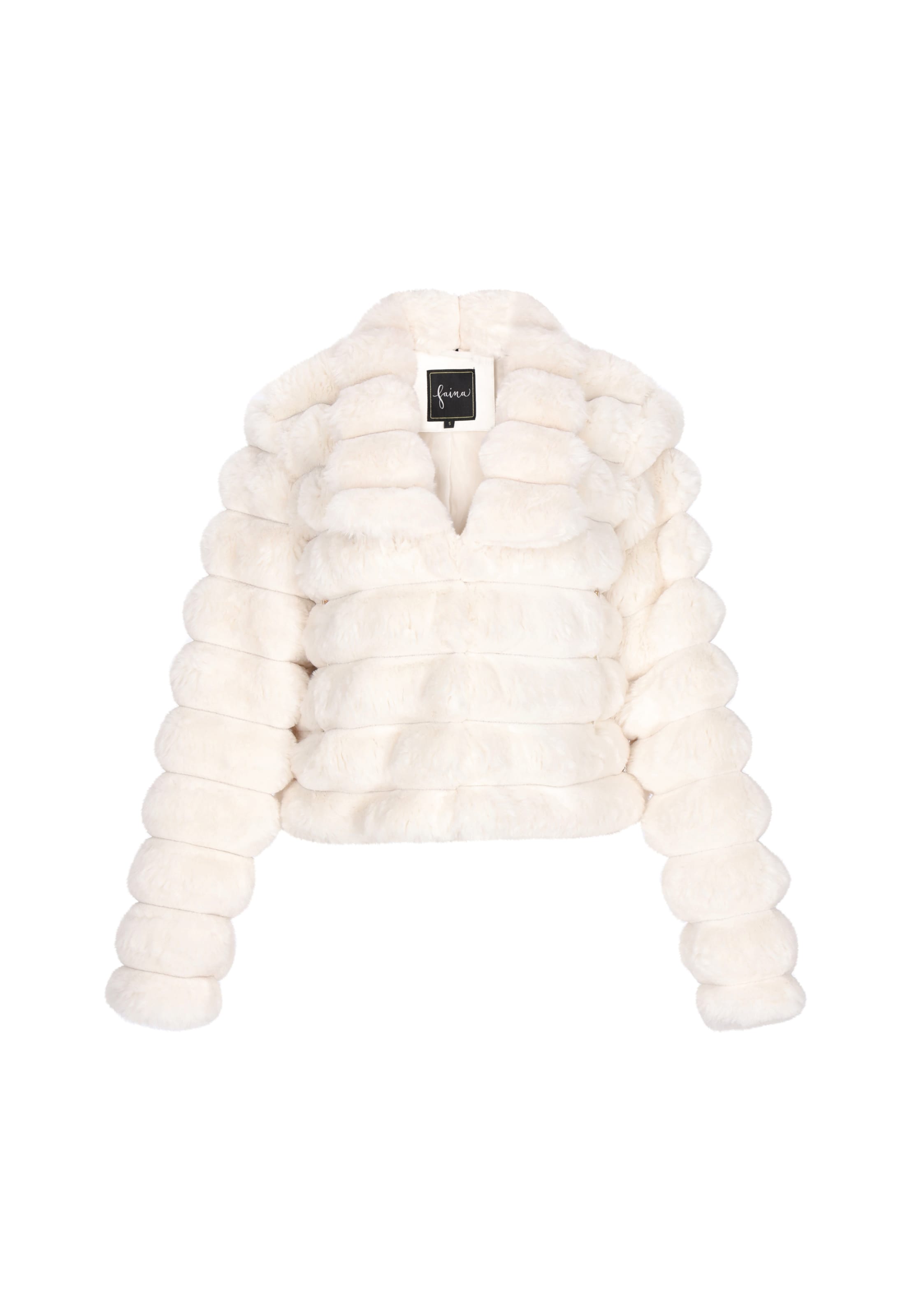 Demisezoninė striukė iš faina, spalva – balta, Prekių apžvalga