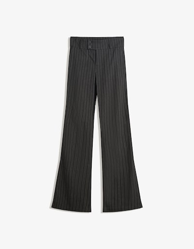 Bershka Pantalon en gris foncé / blanc naturel, Vue avec produit