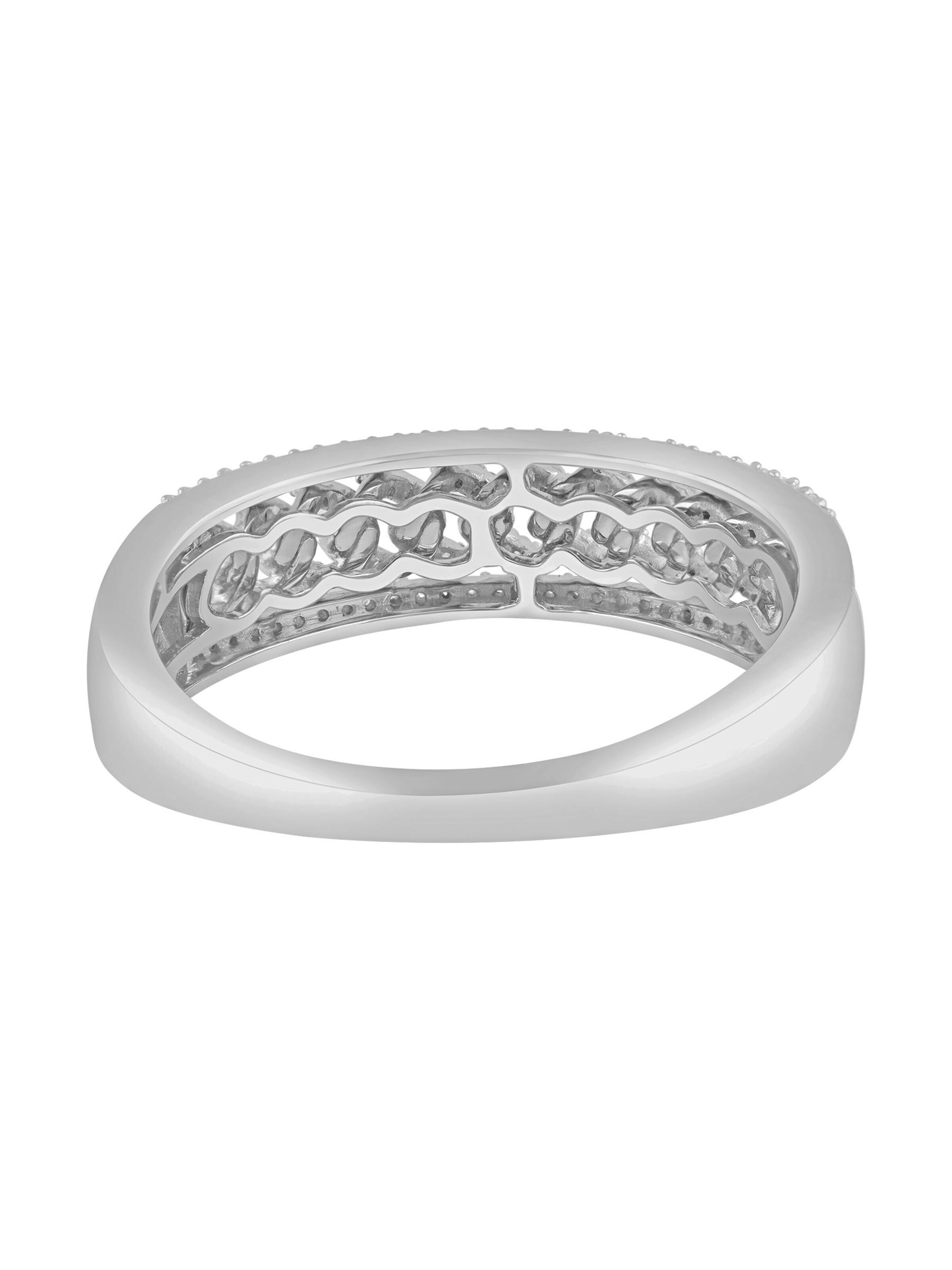 Diamant Exquis - Anillo 'Ring aus 375 Weißgold mit Diamant' en plata