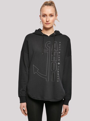 F4NT4STIC Sweatshirt 'Ahoi Anker Outlines Knut & Jan Hamburg' in Schwarz: predná strana