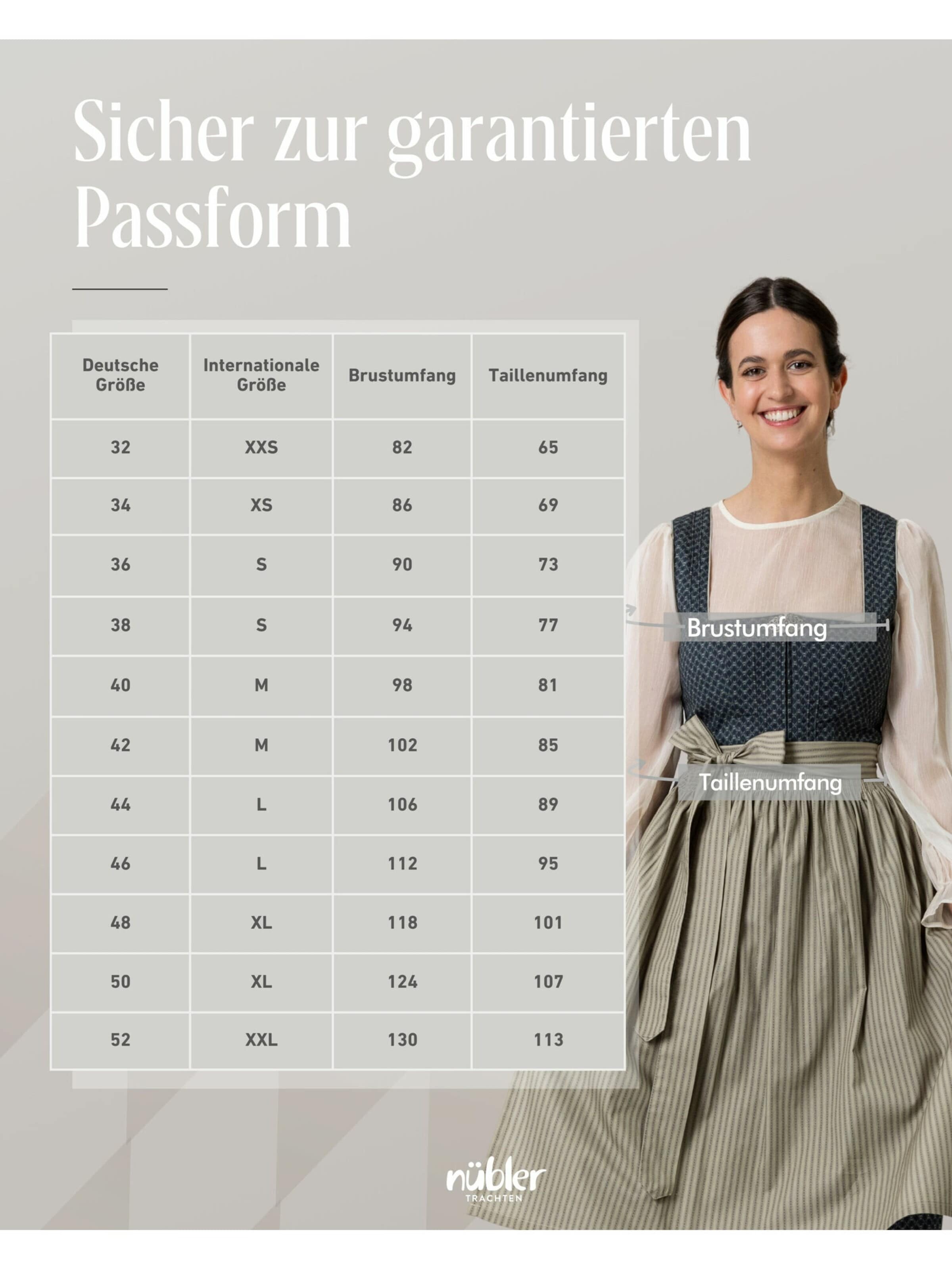 Trachtenhof Nübler Dirndl 'Midi Dirndl Emily' in Grey