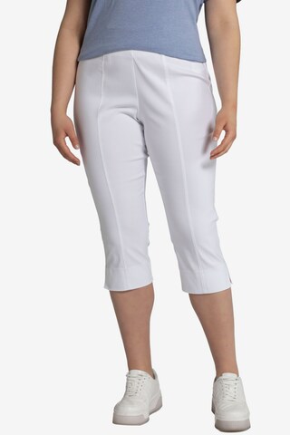 Ulla Popken Slim fit Pants in White: front