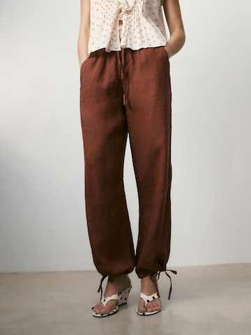 Wide Leg Pantalon Bhoem en marron : devant