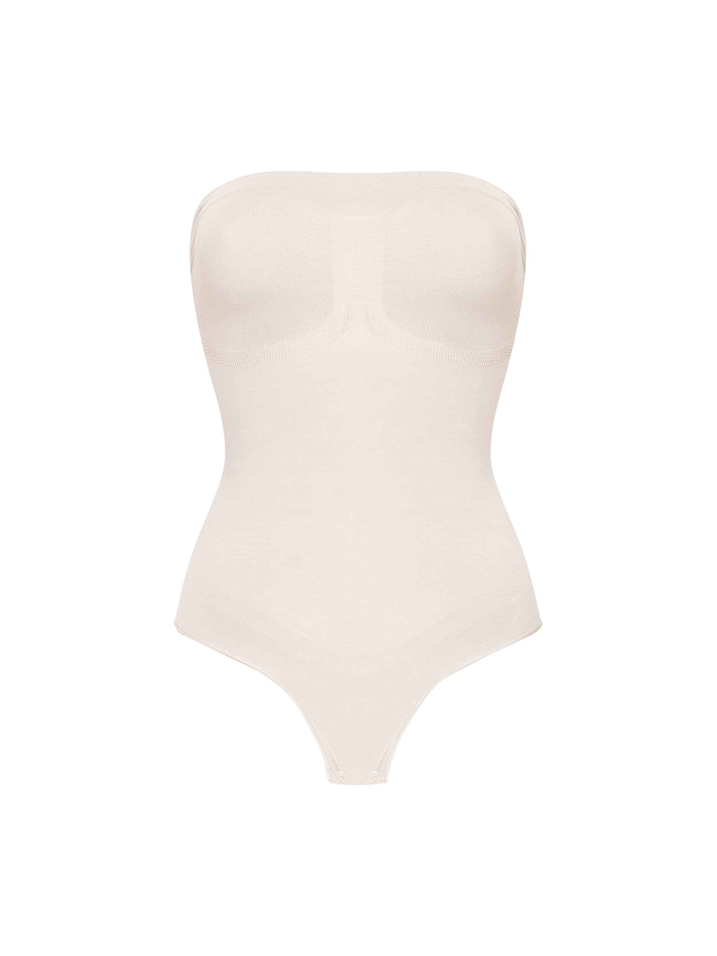 cfab Shapingbody 'Trägerloser Bodysuit Sculpting Shapewear mit String' i beige: framsida