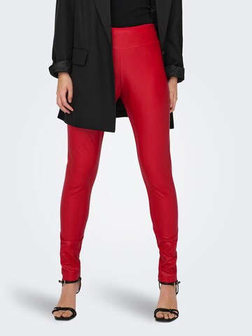 Skinny Leggings 'PAPAYA' ONLY en rouge : devant