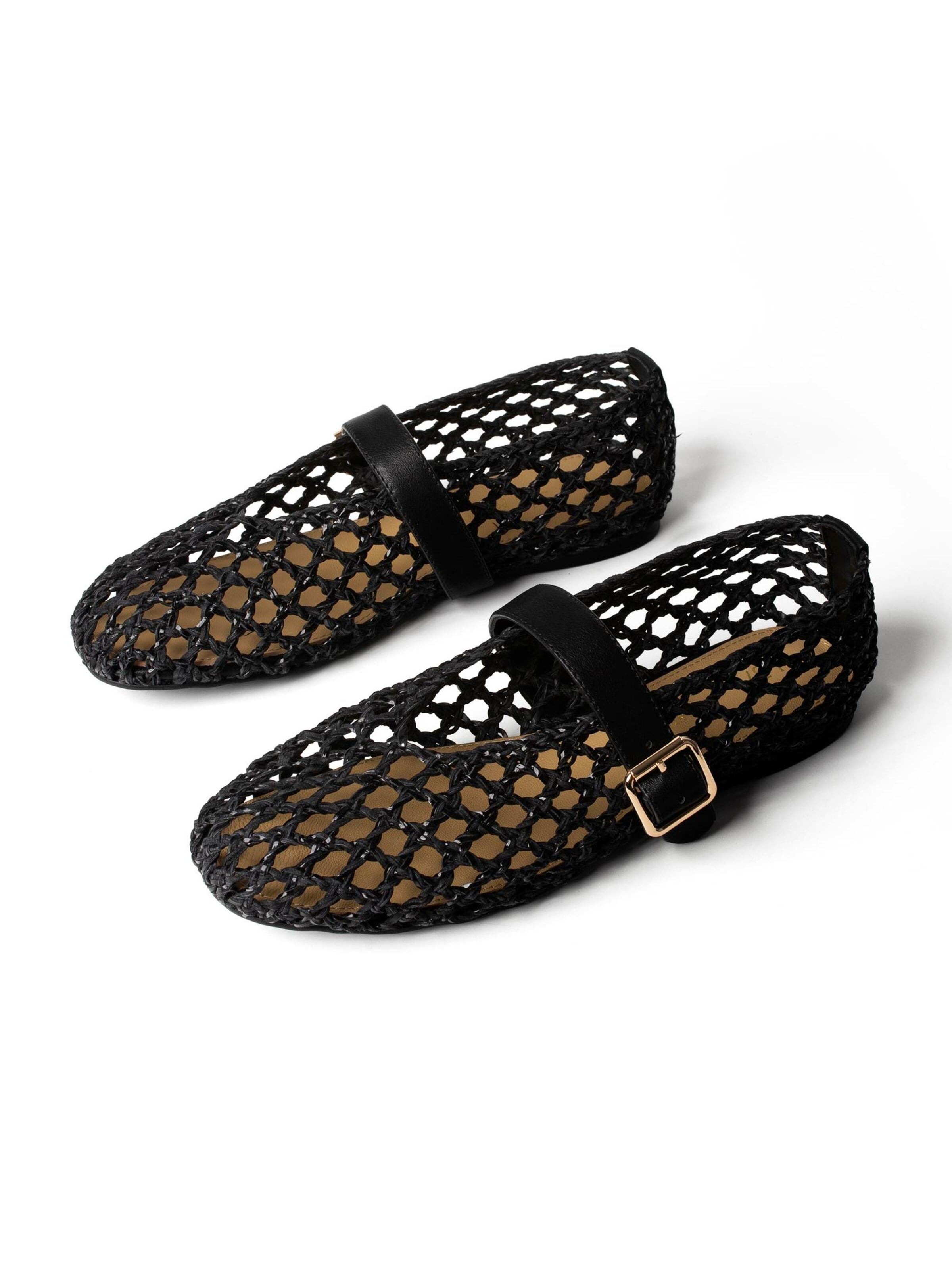 L37 HANDMADE SHOES - Sabrina com tiras 'FOREVER ON A SUNDAY' em preto