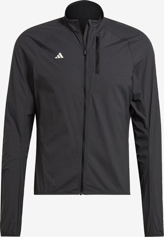 ADIDAS PERFORMANCE Athletic Jacket in Black: front