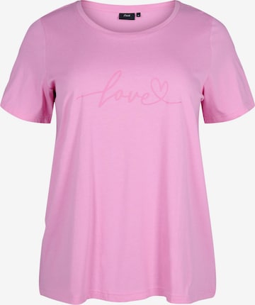 Zizzi T-shirt 'VELIN' i rosa: framsida