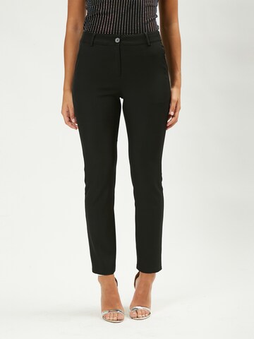 Influencer Slim fit Pants in Black: front