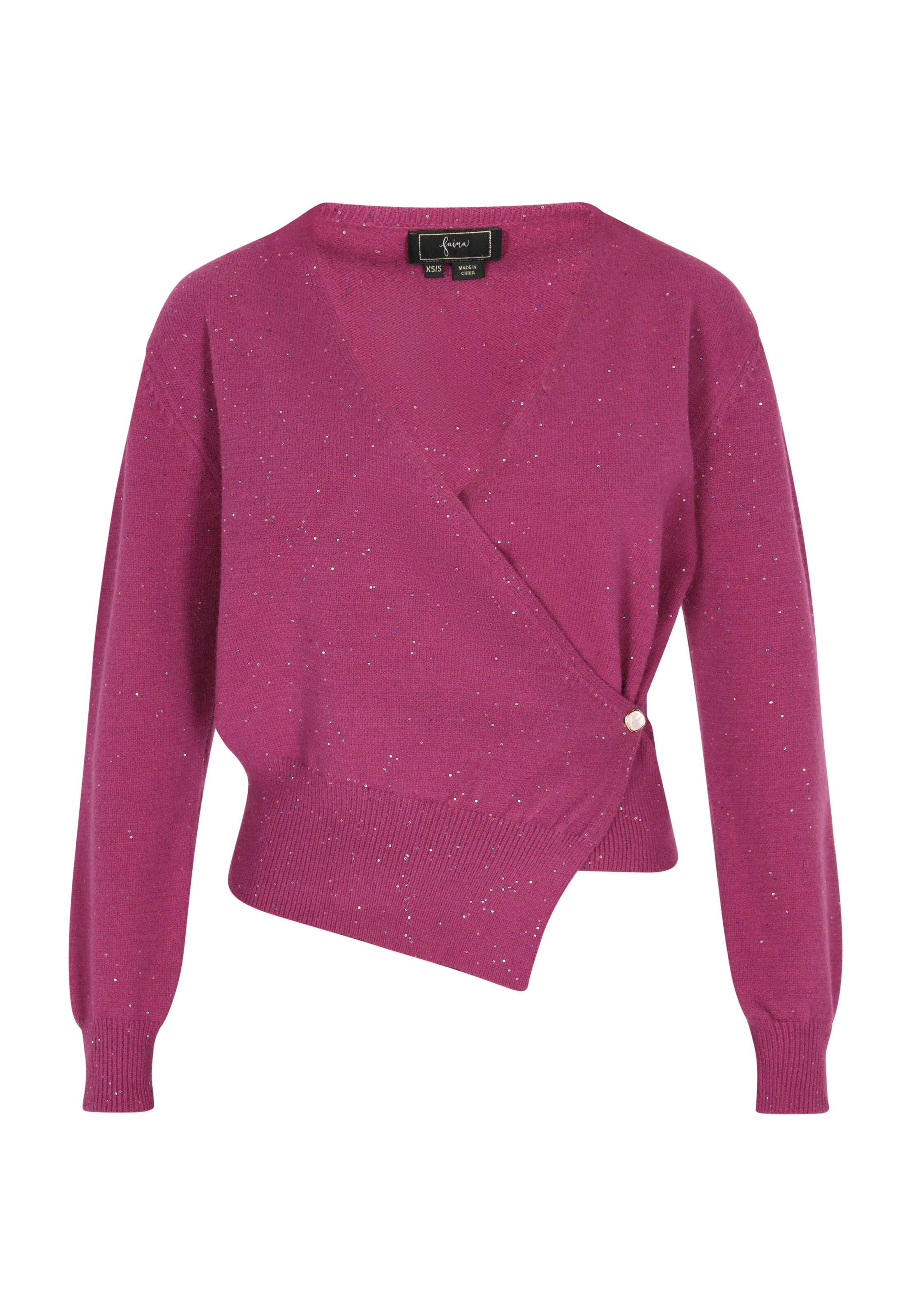 faina Gebreid vest in Roze: voorkant